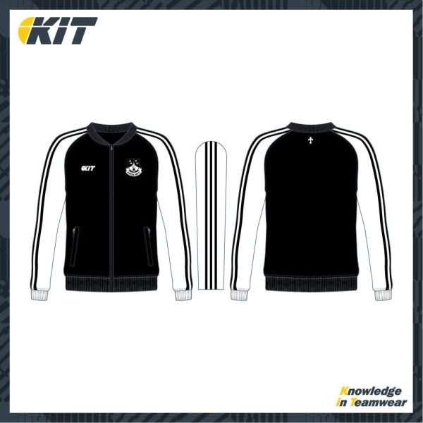 Ards Rugby – Black Retro Track Top (White Arms)