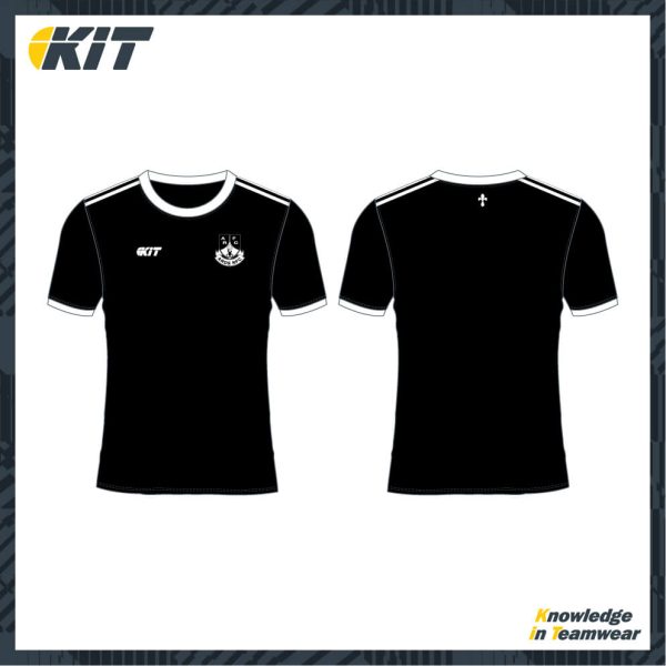 Ards Rugby – Black Retro T-Shirt (White Trim)