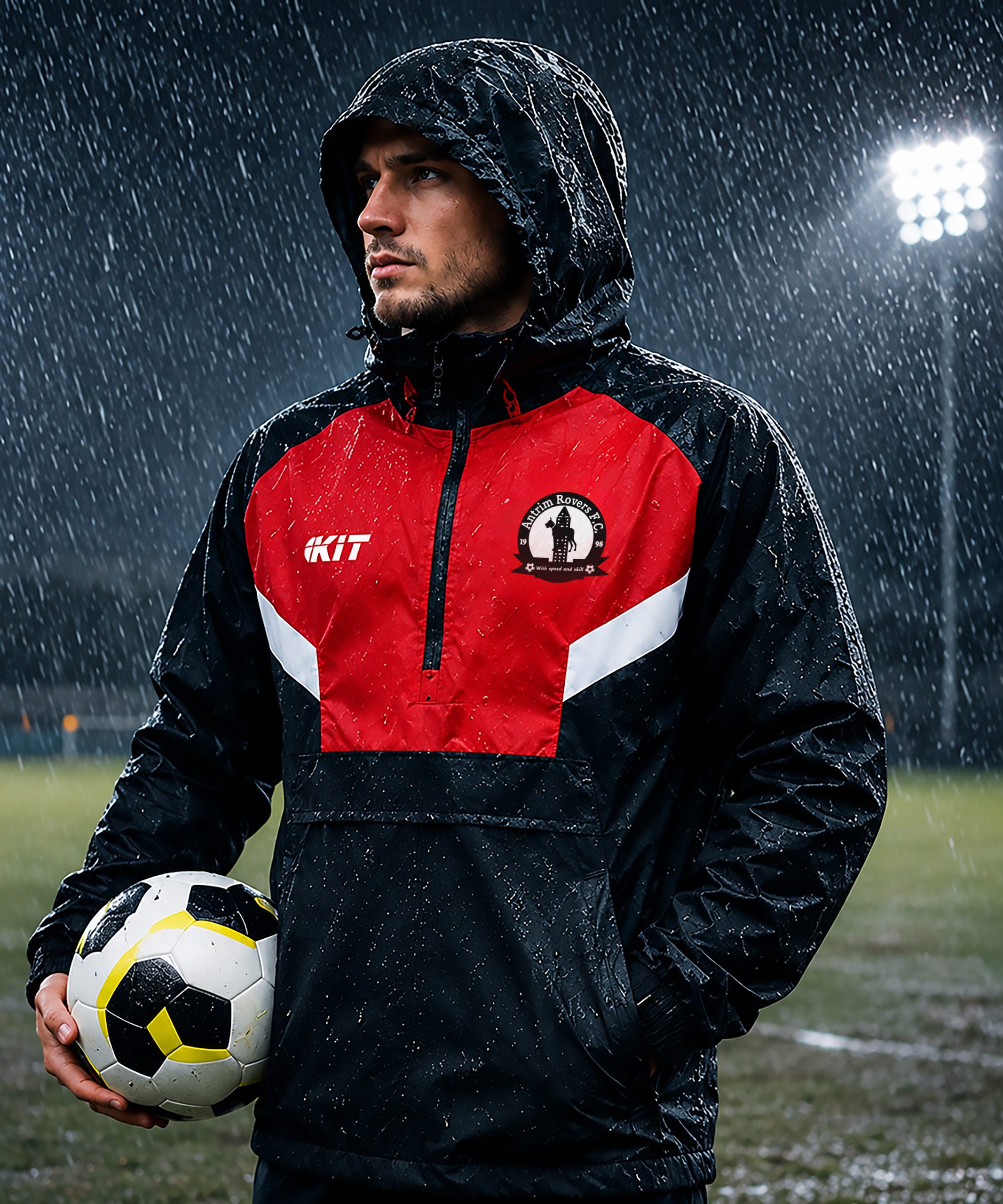 Antrim rovers football club - Anorak Rain Jacket