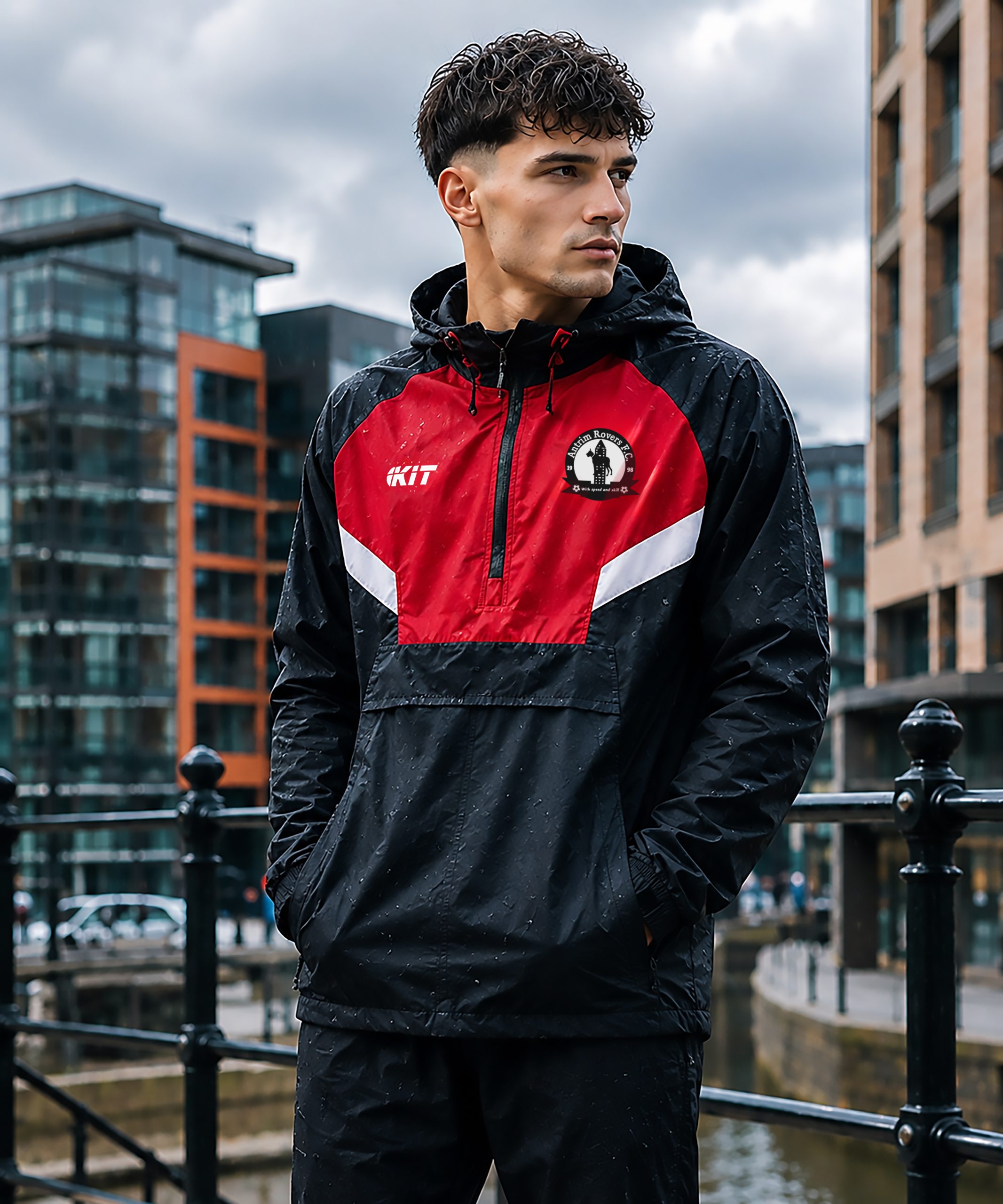 Antrim rovers football club - Anorak Rain Jacket - Image 3